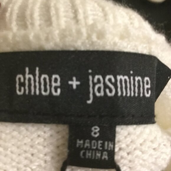 NWT Chloe + Jasmine size girls 8 ruffle at sleeve black and white/cream soft - Picture 8 of 9